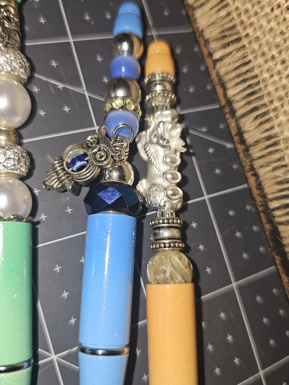 Handcrafted Beaded Gradient White and Pastel Accent Pens - Home Accents